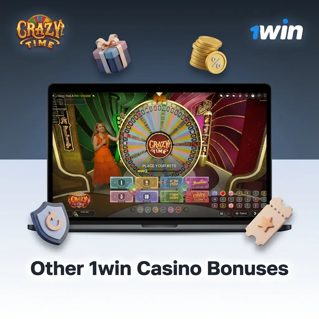 1win Casino promotions including reload bonus, cashback, birthday bonus, and referral rewards for players